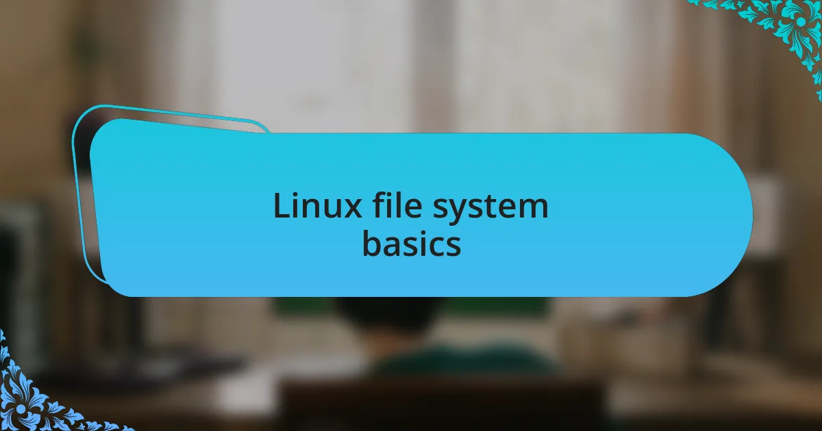 Linux file system basics